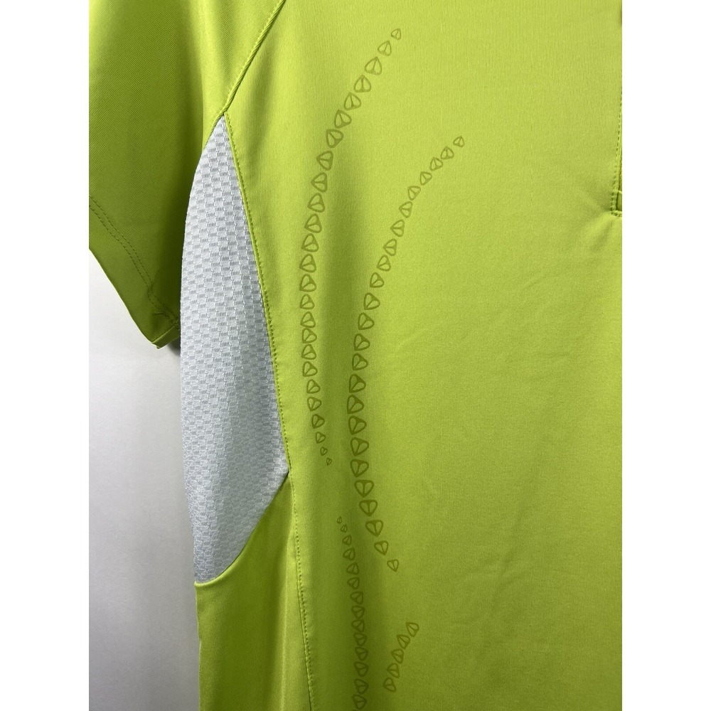 NVO Golf Shirt Women's Size M Green Raglan Short Sleeves 1/4 Zipper Logo - Picture 2 of 11